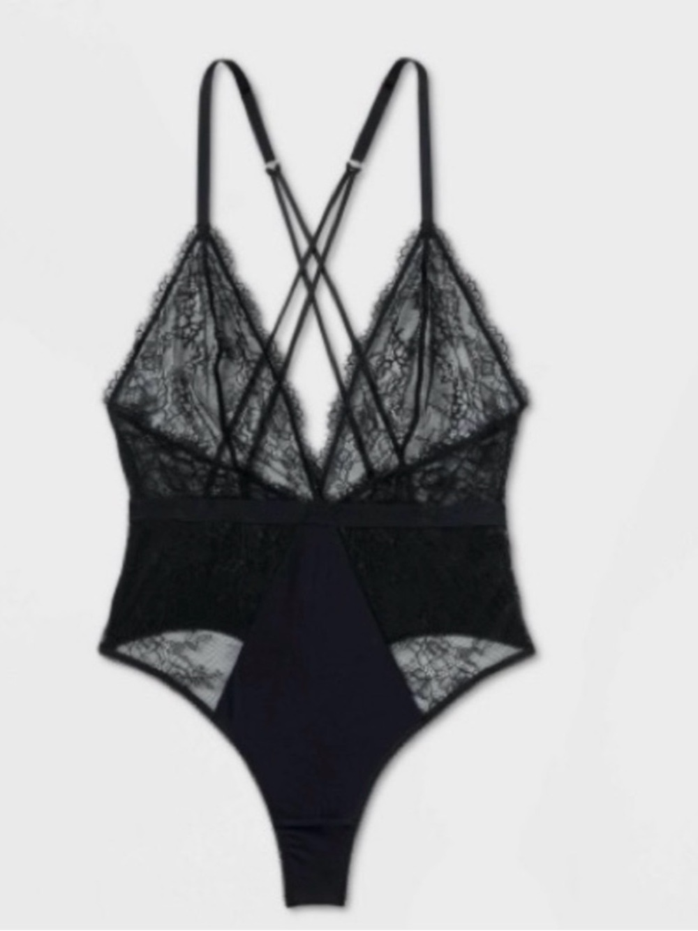 Women's Deep-V Unlined Lace Lingerie Bodysuit - Auden Black NWT. #7